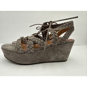 Trask 'Patrice' Braided Platform Wedge Sandals 8M Shoes